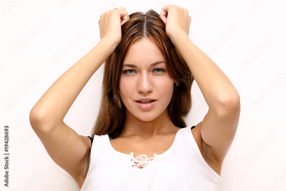 Closeup portrait of an attractive woman