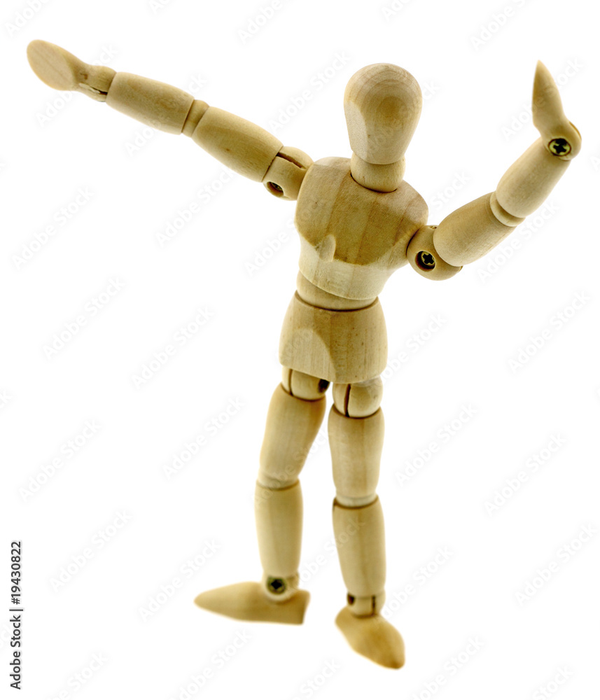 pantin articulé bois fond blanc