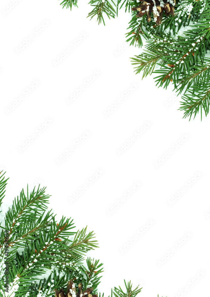Fototapeta premium Christmas framework with snow