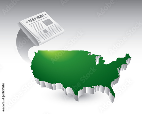 newspaper over green united states icon