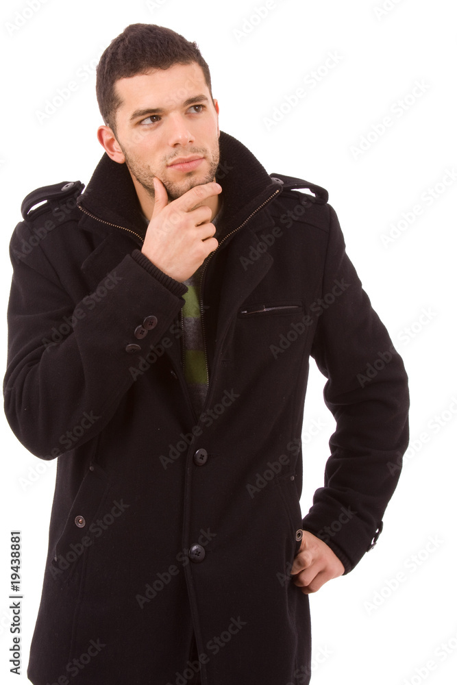 Young man portrait with thinking expression, isolate on white Young man portrait with thinking expression, isolate on white