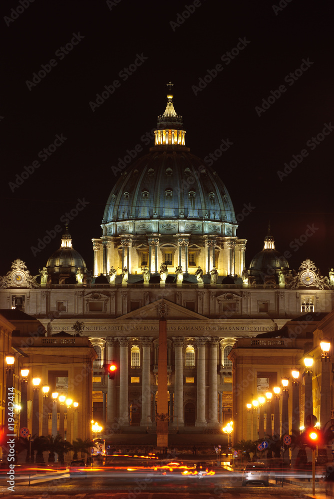St. Peter's Basilica shot at night