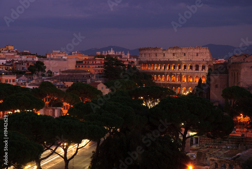 Colosseum in Rome shot at sunset