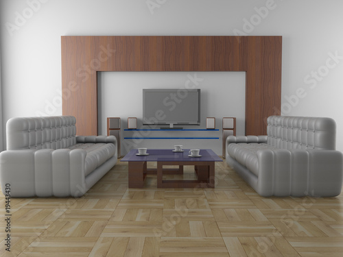 Interior of a living room. ...