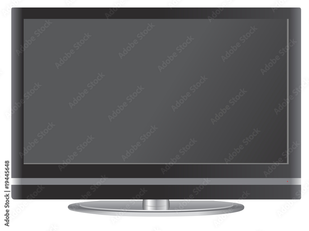 Flat screen television with stand vector illustration Flat screen television with stand vector illustration