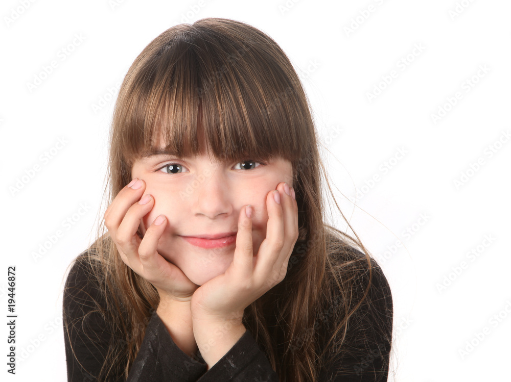 Girl Smiling Gently Looking at the Viewer Girl Smiling Gently Looking at the Viewer