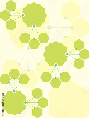 Abstract background of green hexagon vector