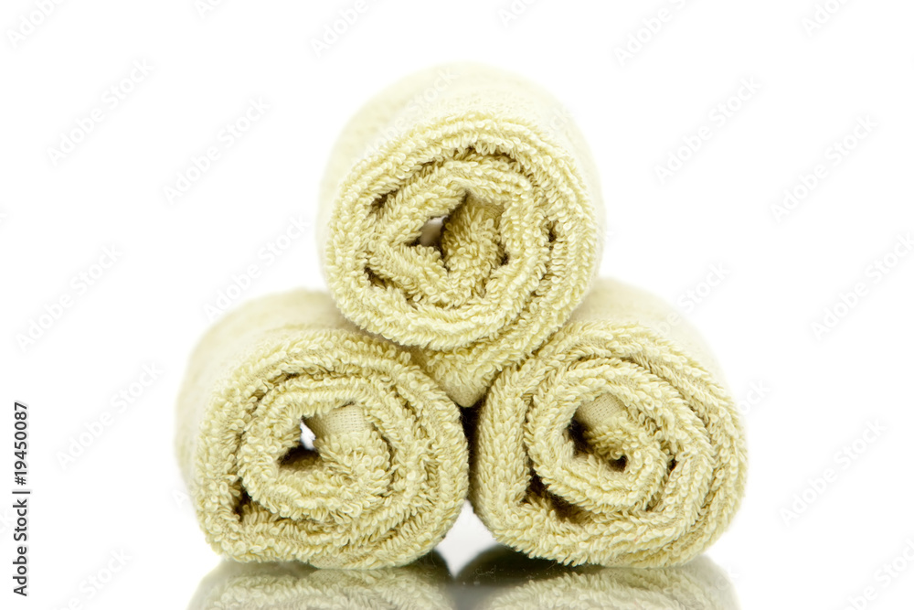 Spa towels on white background Spa towels on white background