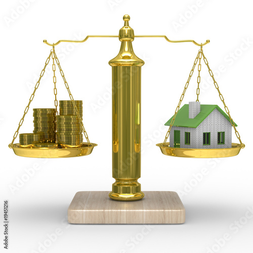 house and cashes on scales....
