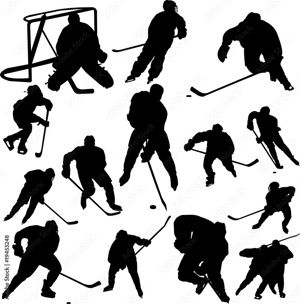 Naklejka premium collection of hockey vector