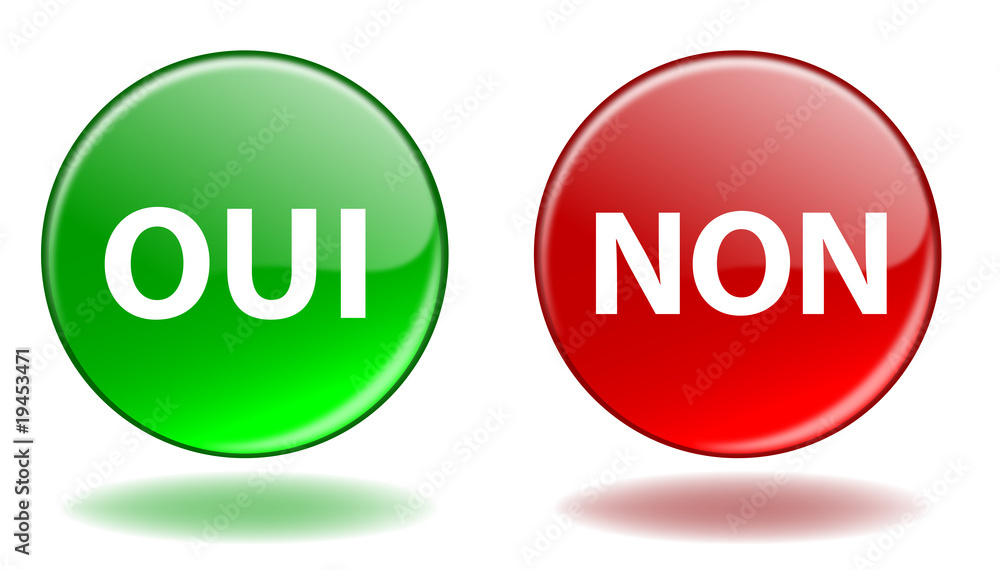 Stockillustratie Boutons Web OUI & NON (Positif Négatif Vote Avis Réponse  Yes No) | Adobe Stock