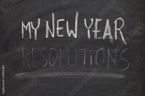 forgetting new year resolutions - concept on blackboard