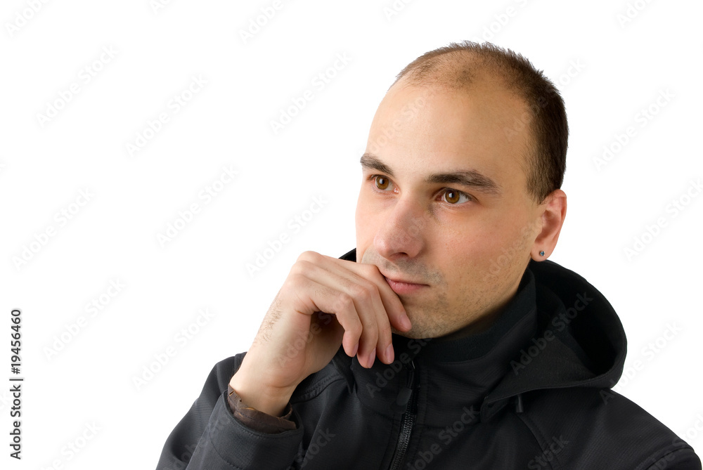 young handsome man thinking young handsome man thinking