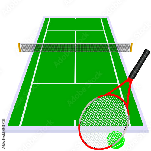 play tennis on green court