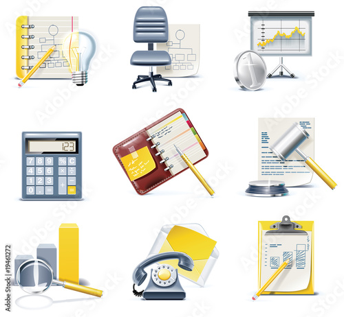 Vector business and office icons. Part 2
