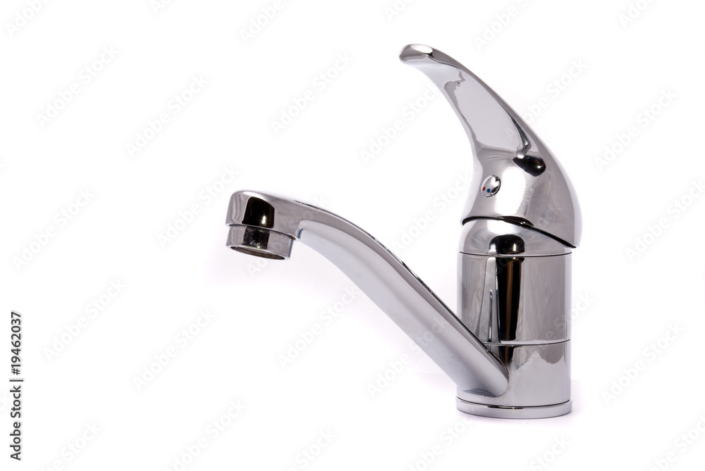 Modern mixer tap isolated on a white background Modern mixer tap isolated on a white background