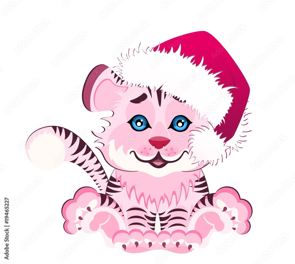 sign 2010 years is a beautiful little tiger in a red cap sign 2010 years is a beautiful little tiger in a red cap