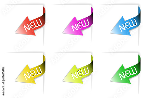 Colorful new corner ribbons set