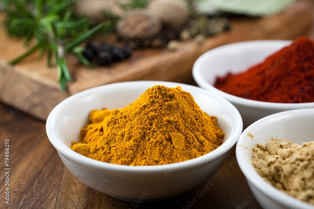 Close up of colorful spices Close up of colorful spices