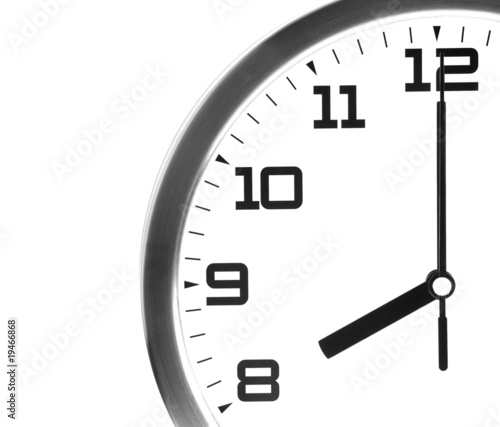 Wall clock on white background isolated