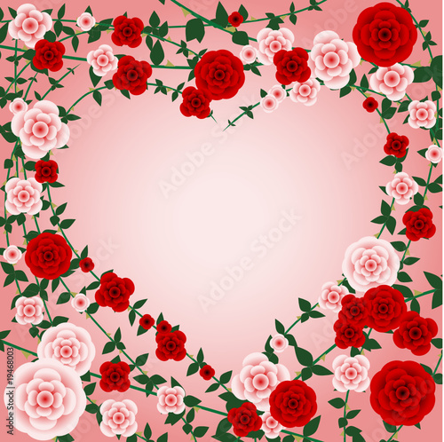 Rose heart frame