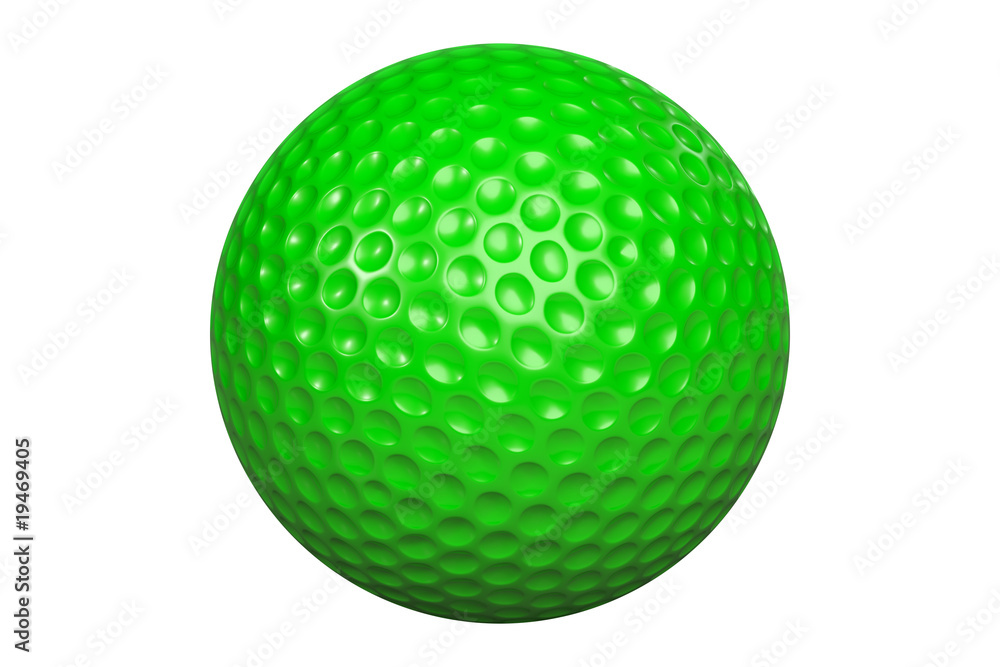 Green golfball isolated on white including clipping path Green golfball isolated on white including clipping path