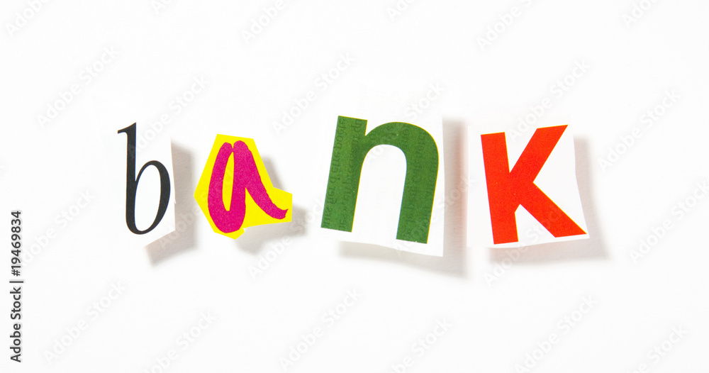 mot bank découpage lettres colorées relief mot bank découpage lettres colorées relief