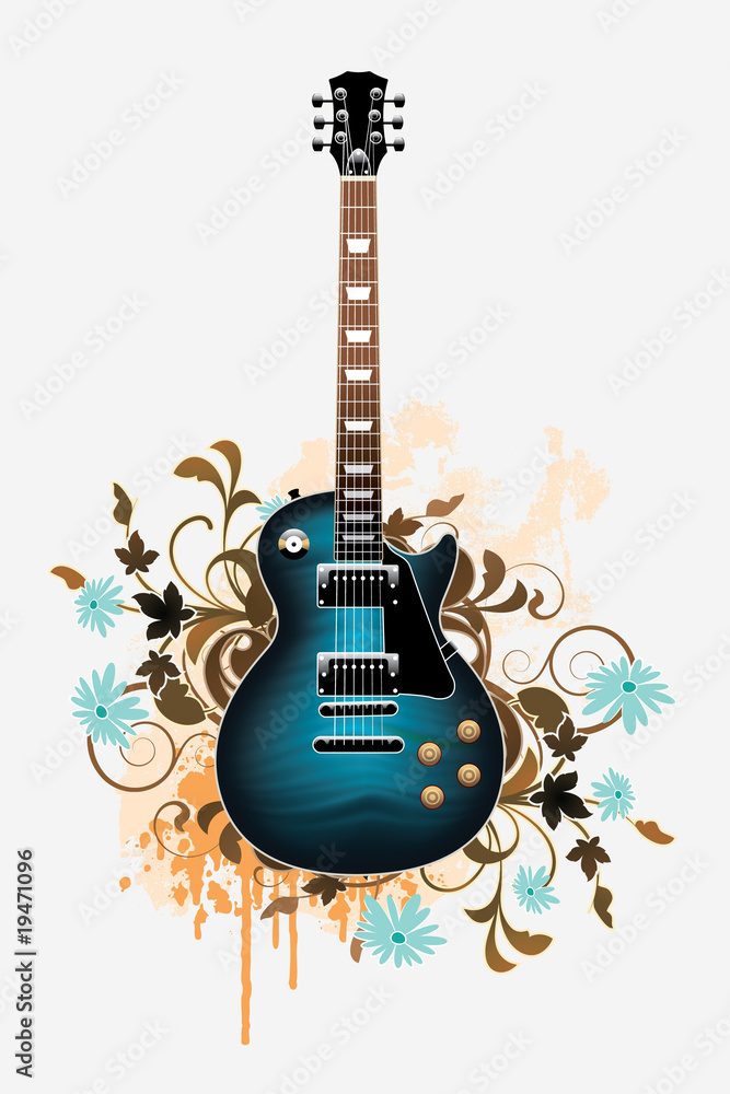 Obraz premium Electric guitar with design elements
