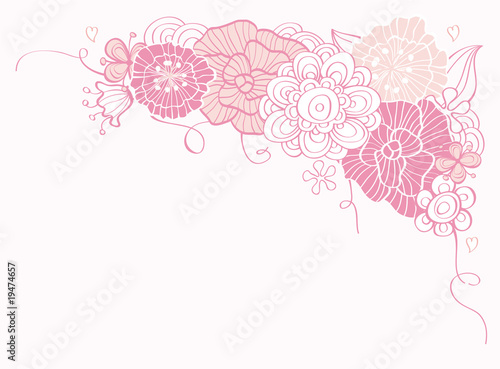 Stylish floral Valentine's Day boarder