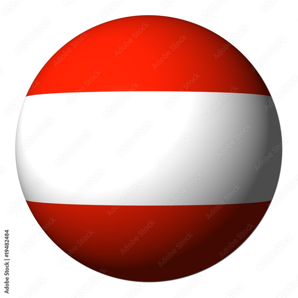 Austria flag sphere isolated on white illustration Austria flag sphere isolated on white illustration