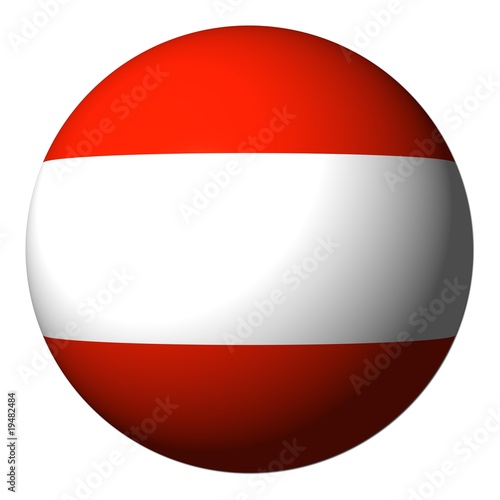Austria flag sphere isolated on white illustration