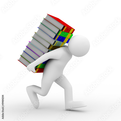 student with bale books. Is...