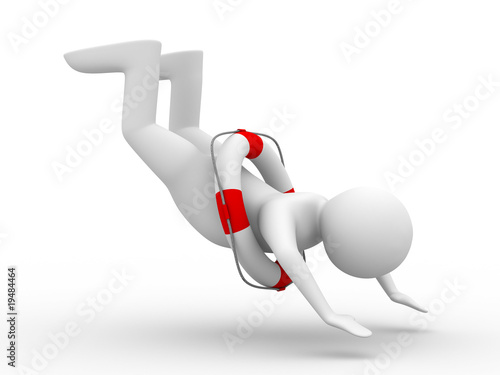falling man on white backgr...