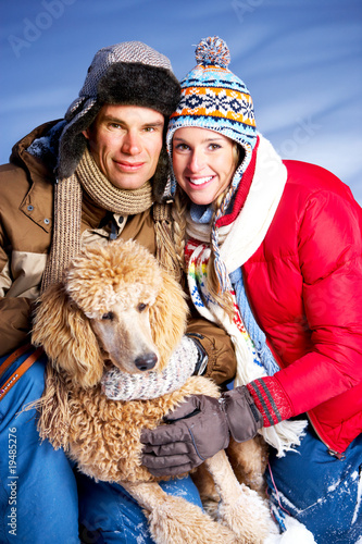 Love couple with dog
