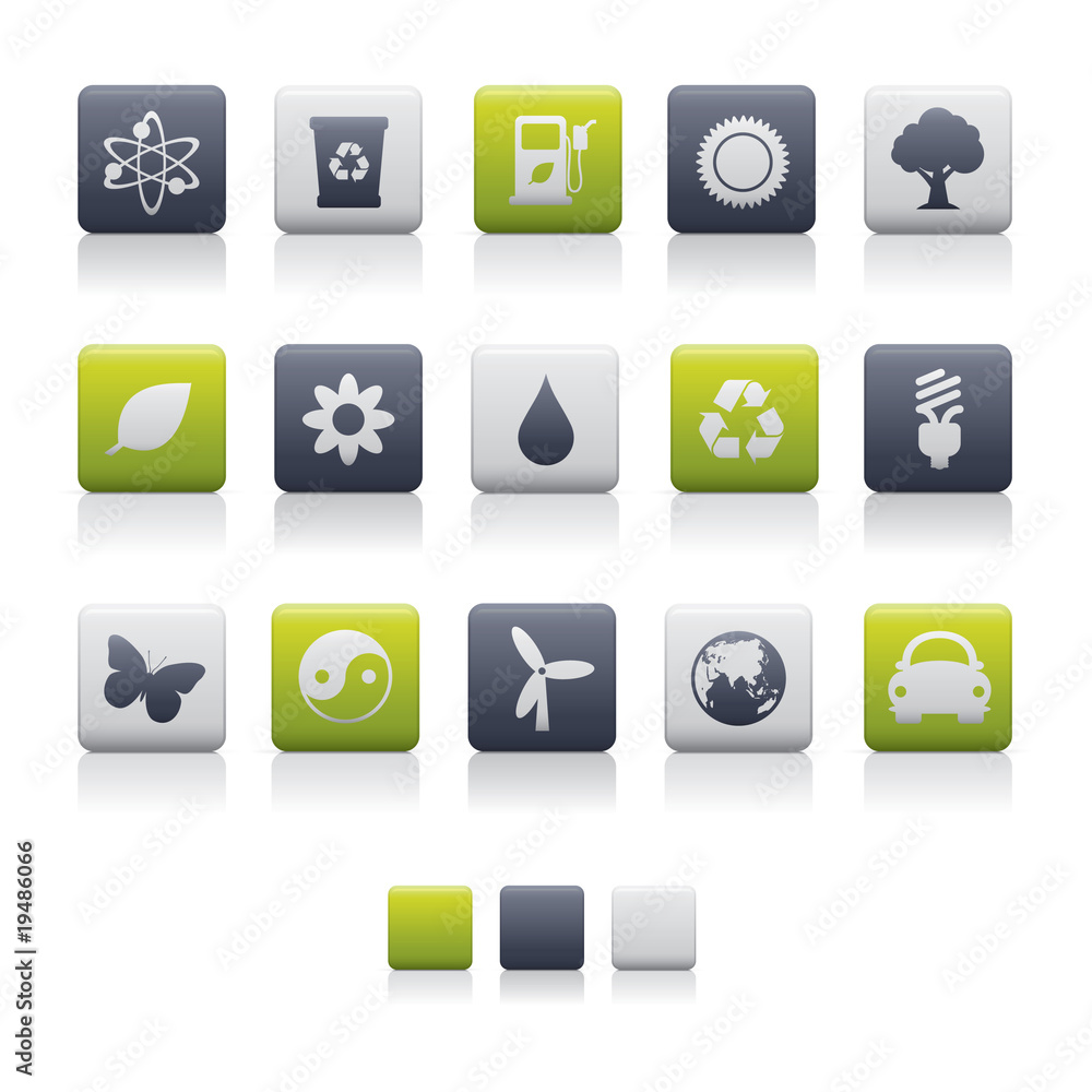 Matte Square Icons - Ecology Soft Matte Square Icons - Ecology Soft
