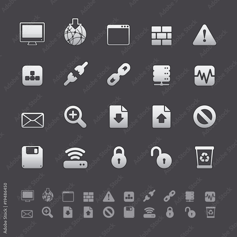 Gray Deluxe Icons - Web and Internet Set Gray Deluxe Icons - Web and Internet Set