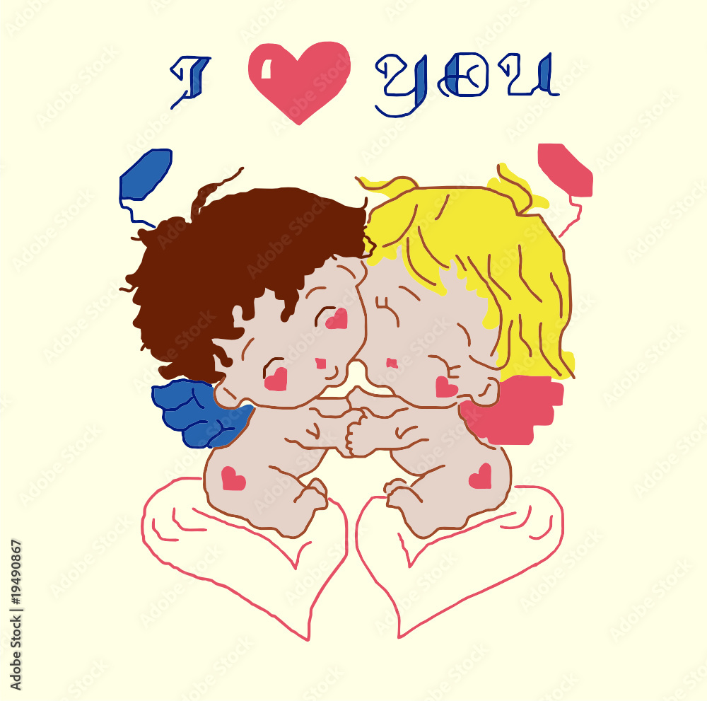 Figure lovers, Valentine Day, (vector) Figure lovers, Valentine Day, (vector)