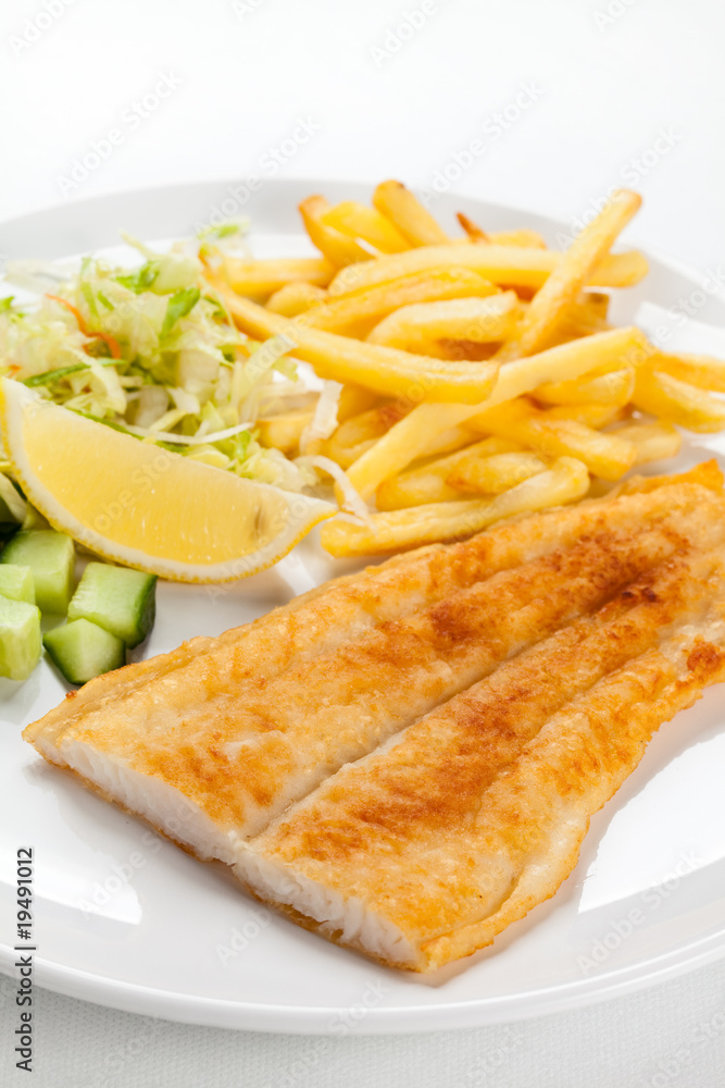 Fried fish fillet with vegetables Fried fish fillet with vegetables