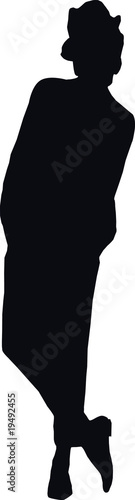 Silhouette noire à chapeau