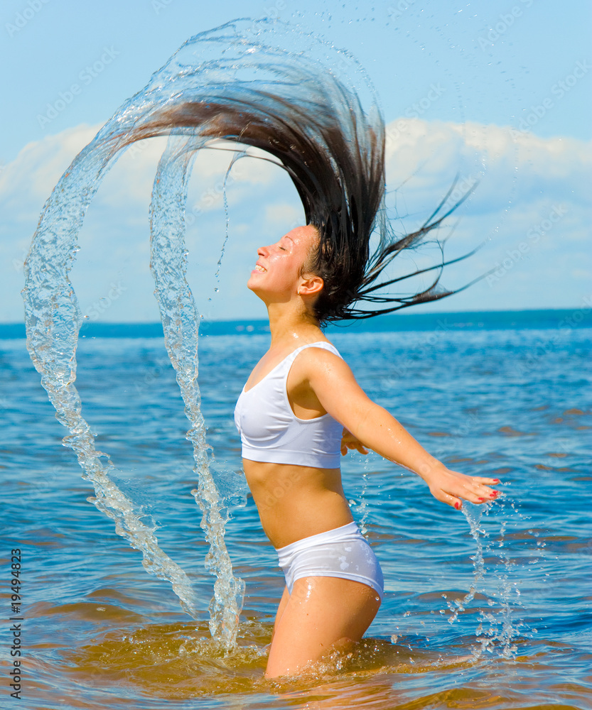 Naklejka premium Girl summer sport