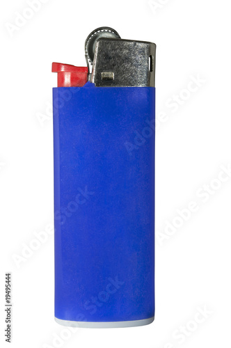 Plactic lighter on white with clipping path