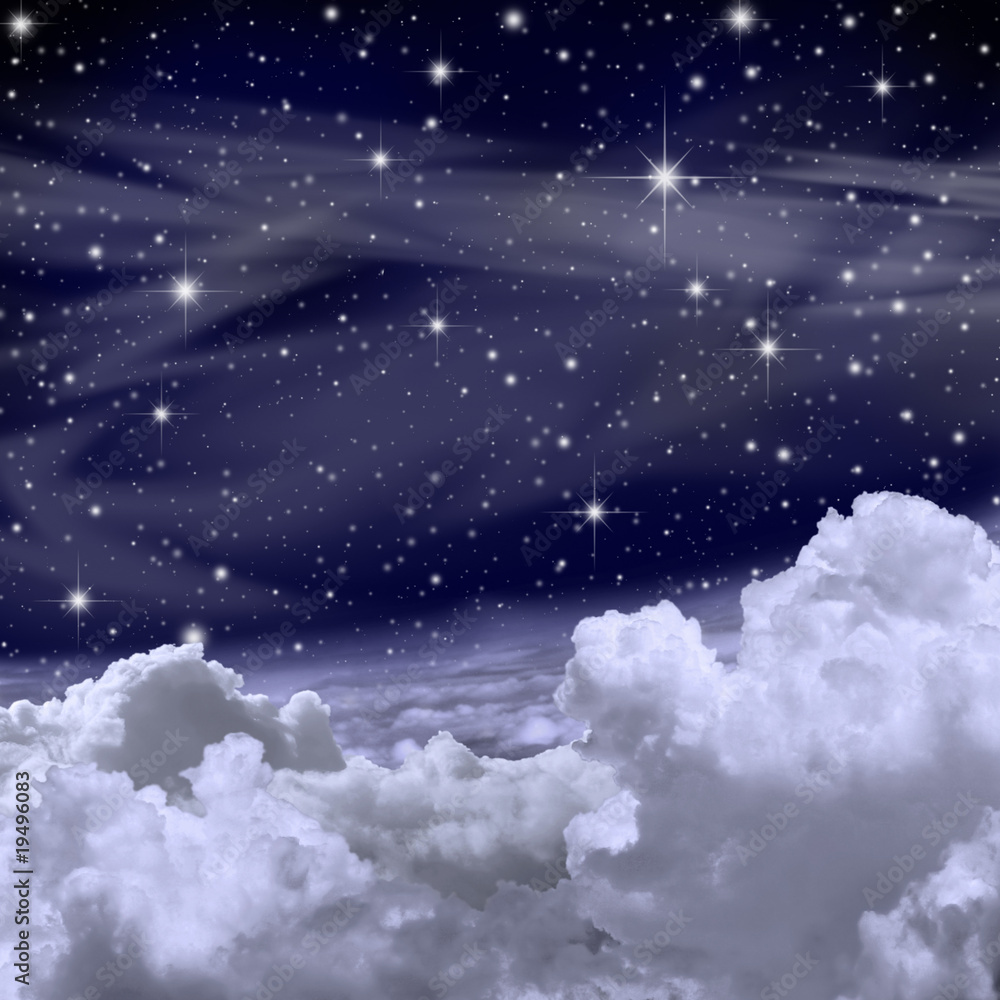 A Sky Background with Stars and Clouds A Sky Background with Stars and Clouds