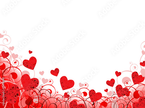 heart frame in red with white copy-space