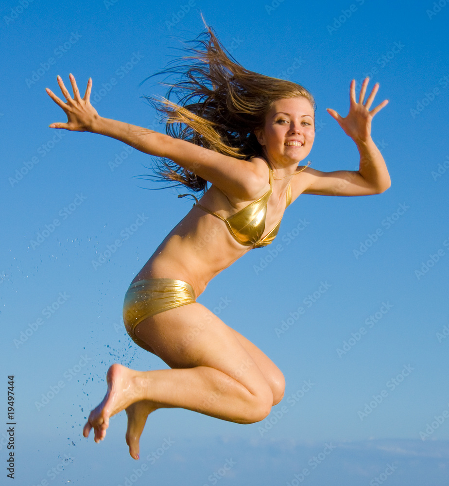 Naklejka premium Girl summer sport