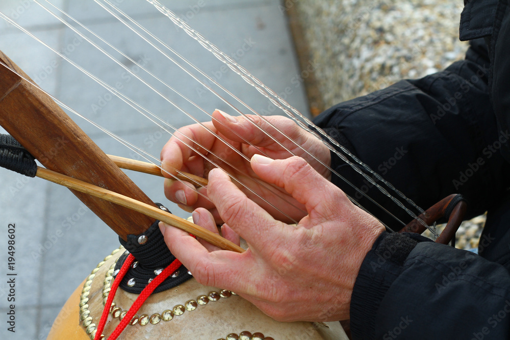 Naklejka premium kora instrument musique africaine
