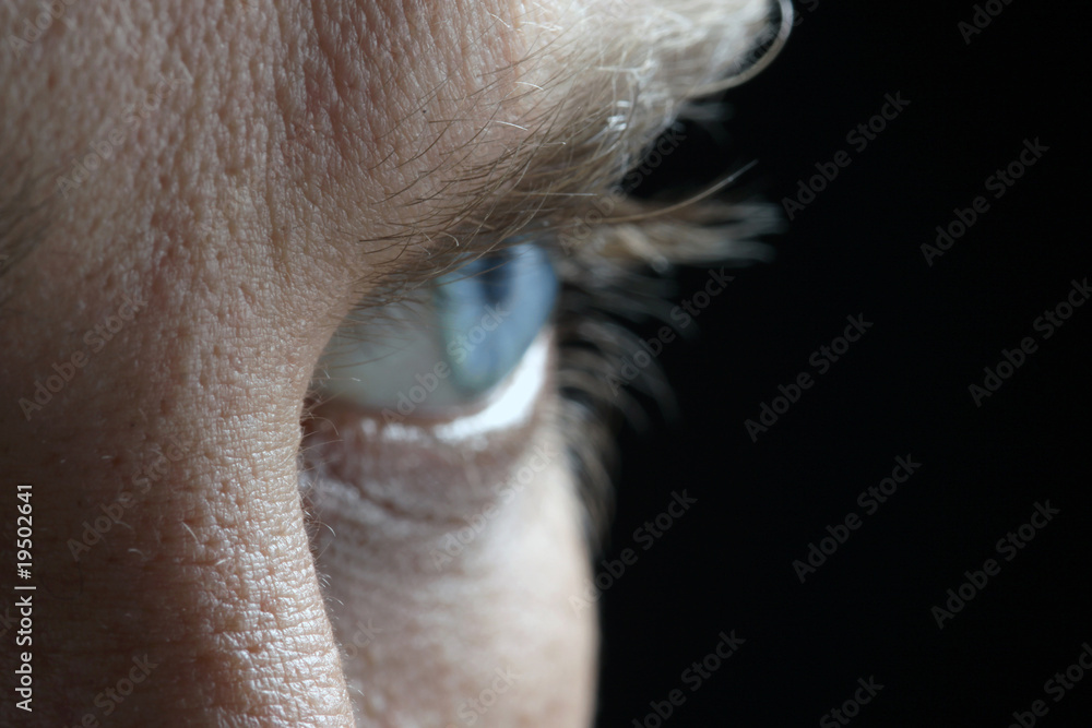 Naklejka premium profile of blur male blue eye