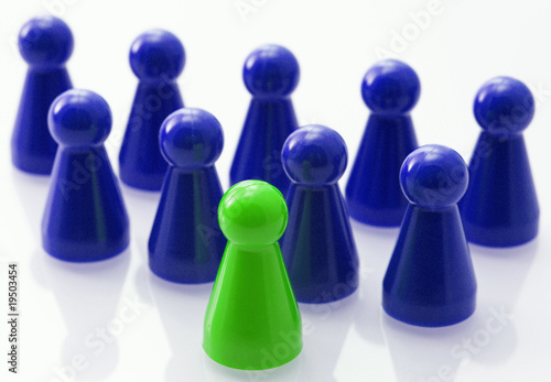 Leadership Concept blue green