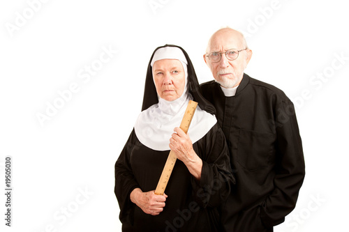 Wallpaper Mural Angry priest and nun