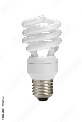 energy-saving bulb on white background.