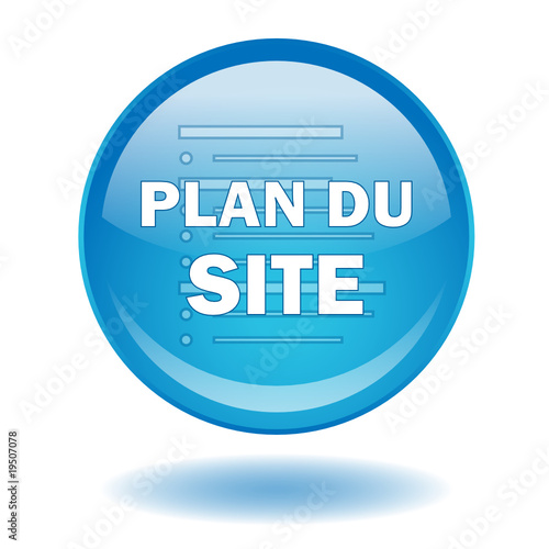 Bouton web rond "PLAN DU SITE" (vecteur - ligne - bleu)